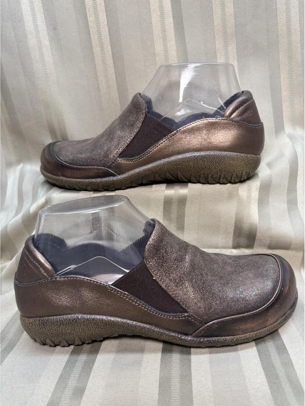 144 - Naot Moana Loafers Shoes Women Size 6 US 37 EU Gold Bronze Leather Slip On